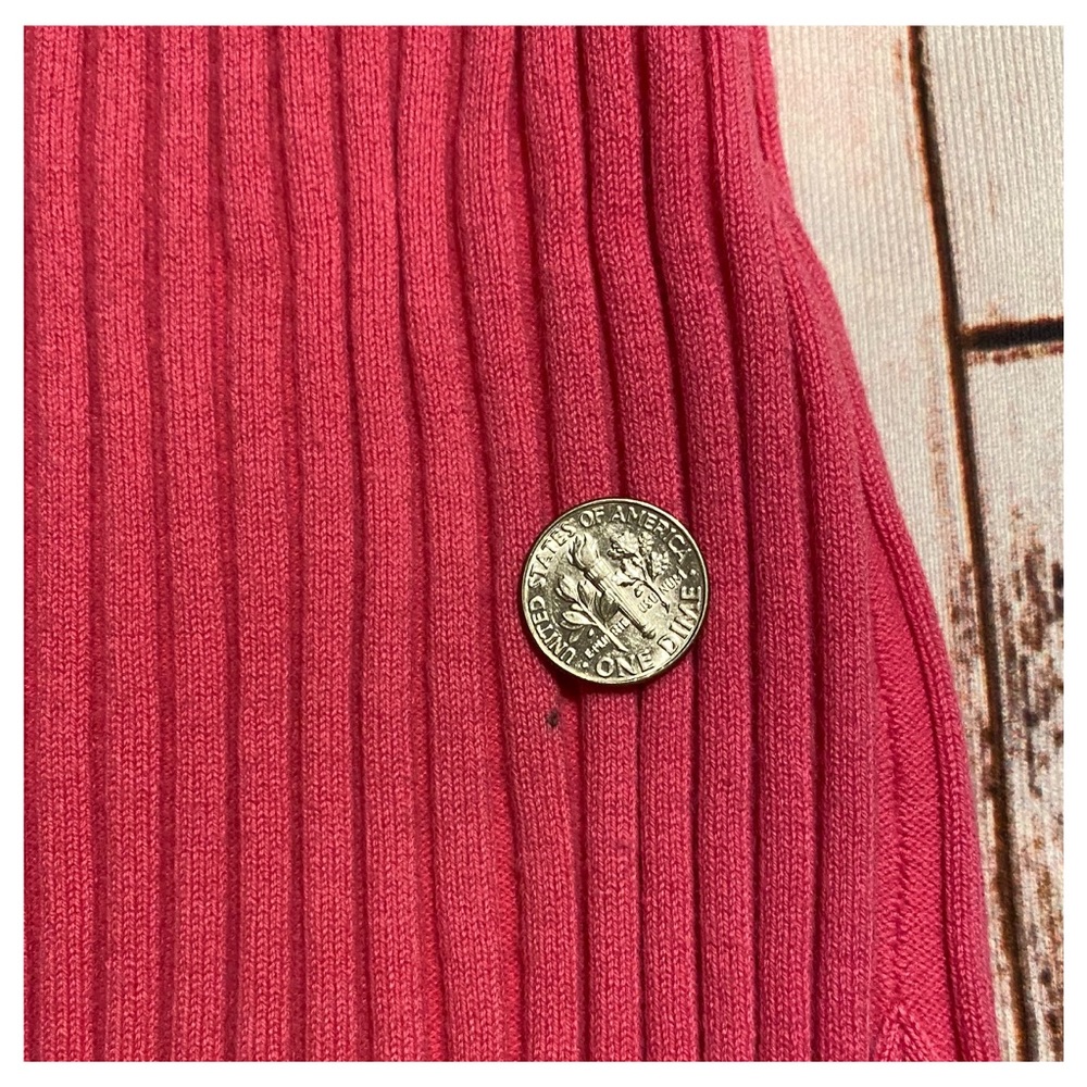 Boston Proper Ribbed Pink Rhinestone Zippered Top - Picture 8 of 8